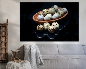 Mirrored quail eggs - Elegant still life by Photo Art Thomas Klee