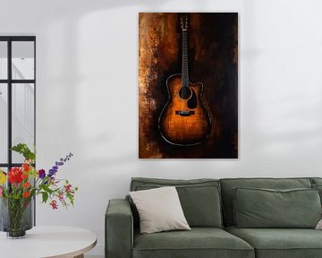 Akoestische gitaar abstracte kunst van MIROKKU
