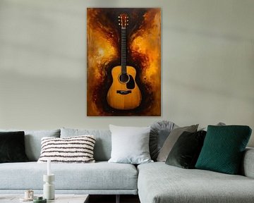 Akoestische gitaar abstracte kunst van MIROKKU