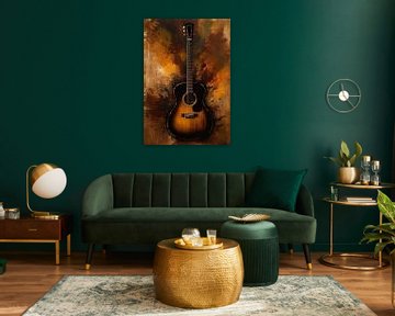 Akoestische gitaar abstracte kunst van MIROKKU
