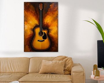 Akoestische gitaar abstracte kunst van MIROKKU