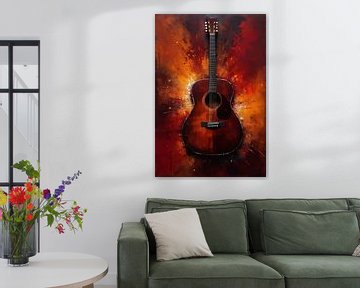 Akoestische gitaar abstracte kunst van MIROKKU