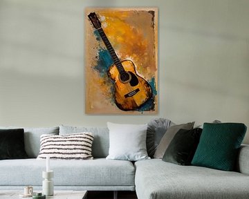 Akoestische gitaar abstracte kunst van MIROKKU