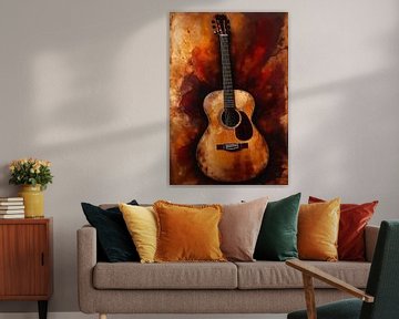 Akoestische gitaar abstracte kunst van MIROKKU