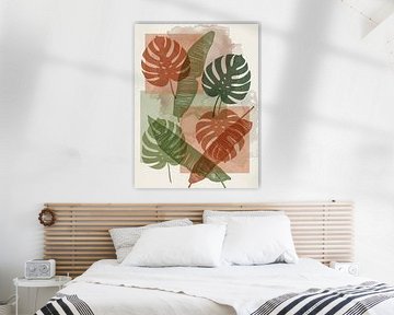 Moderne Monstera Abstract Botanische Tropische Print
