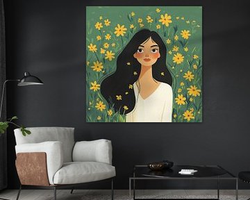 Minimalist floral portrait