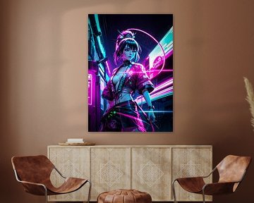 Cyberpunk Style Anime Mädchen Japan