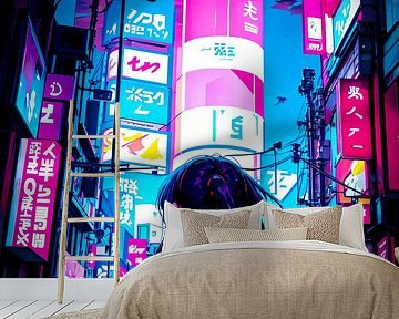 Cyberpunk stijl Japan Anime meisje