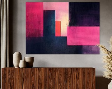 Geometric Pink Black by Modern Collection