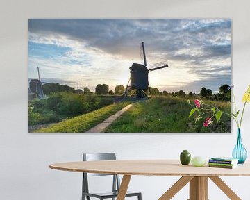 Molen in avondlicht vesting Heusden