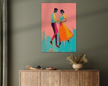 Dans Vrouw | Embrace of Colorful Movement van De Mooiste Kunst