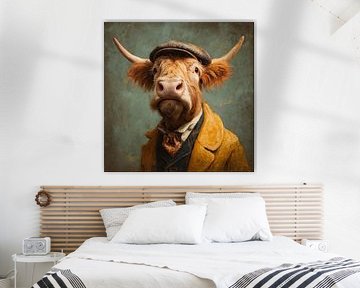 schotse stier met pet van Joost Berndes
