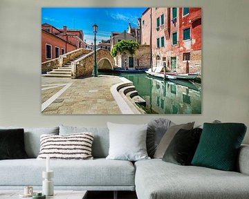 Paysage urbain de Venise, canal et pont. sur Stefano Orazzini