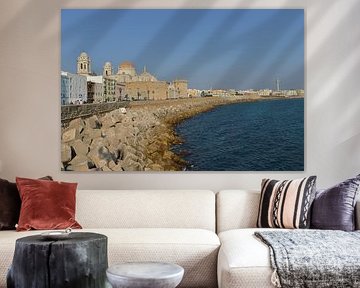 Skyline met de kathedraal van Cádiz van Silva Wischeropp