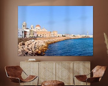 Magische skyline met de kathedraal van Cádiz van Silva Wischeropp