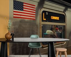 Voorbeeld van het werk in een kamer