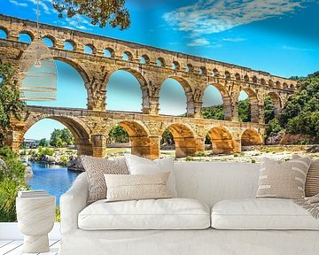 Römisches Aquädukt Pont du Gard, Languedoc, Frankreich von Stefano Orazzini