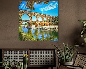 Romeins aquaduct Pont du Gard, Languedoc, Frankrijk van Stefano Orazzini