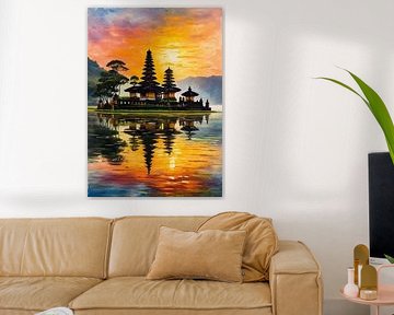 Ulun Danu Beratan Tempel Zonsondergang van MIROKKU