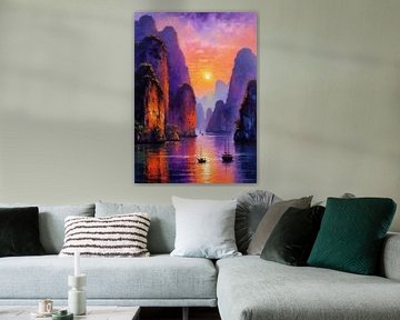 Ha Long Bay Schemering met Zon van MIROKKU