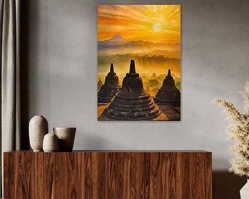 Borobudur Temple Sunrise by MIROKKU