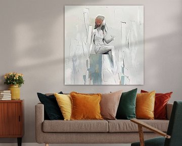 Vrouw Abstract | Vrouw Zittend van Kunst Kriebels