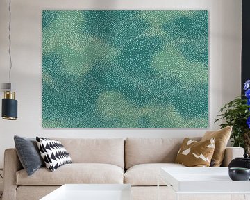 Turquoise Wave | Turquoise Background White Dots