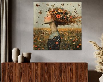 Bloemenportret van Blikvanger Schilderijen