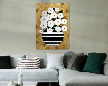 Elegant White Flowers with Gold by Flower Studio