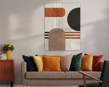Abstract wall artwork - from set of four - geometric with soft texture by Emiel de Lange