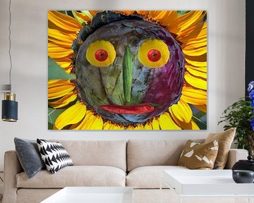 Zonnebloem plantaardig gezicht