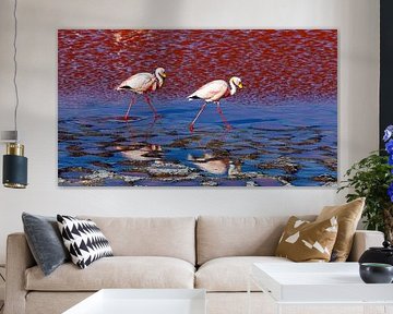 The flamingos of Laguna Colorada by Roland Brack