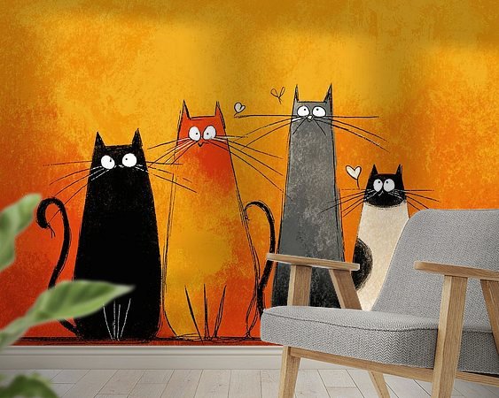 Voorbeeld van het werk in een kamer