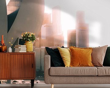 Zonsopgang in Singapore: moderne skyline en architectuur