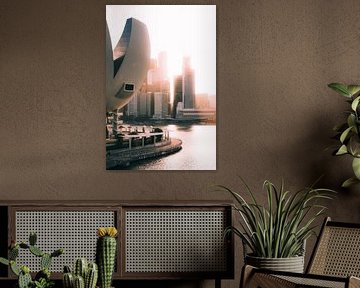 Zonsopgang in Singapore: moderne skyline en architectuur van NZME Photography