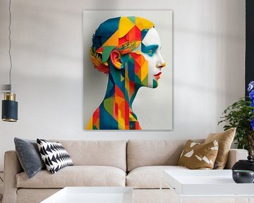 Signes du zodiaque Gémeaux - Portrait d'art géométrique sur MArt
