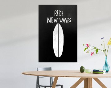 Surfboard black and white by HelloHappylife