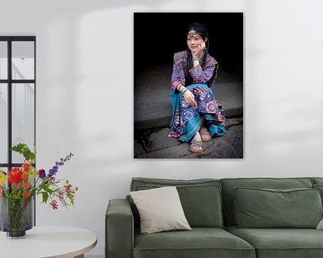 Traditional woman in Yangshuo by Eddy Westdijk