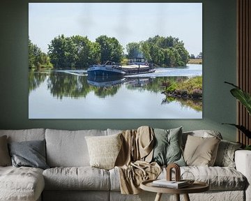 Weser with barge, Hoya by Torsten Krüger
