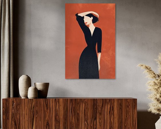 Voorbeeld van het werk in een kamer