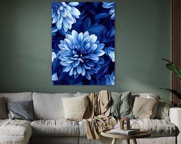 Delfts blauwe Chrysanten van PrintiSky