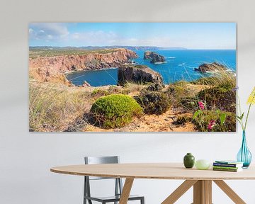 red sandstone coast at West Algarve Portugal, by SusaZoom