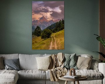 Sunset in the mountains.