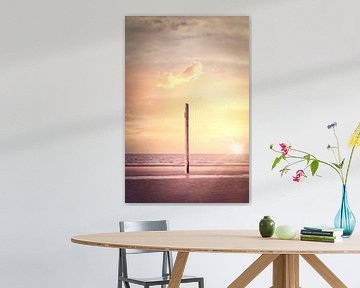 Post in the Sand – Calm at the North Sea Shore