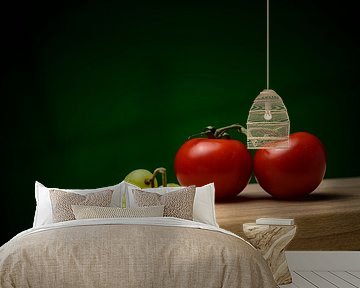 Weiße Weintrauben und Tomaten von Angeline van de Kerkhof