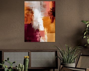 Abstract Rood Oranje en Wit van Gypsy Galleria