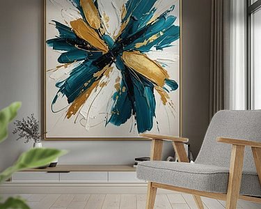 Voorbeeld van het werk in een kamer
