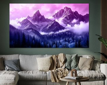 Berglandschap in het ongewisse: tussen mist, sneeuw en licht - het stille samenspel van het permanente, het vluchtige en het vergankelijke van AidasignArt