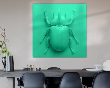 Coccinelle sur turquoise