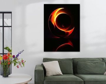 Heavenly embrace: Abstract solar eclipse by A.D. Digital ART